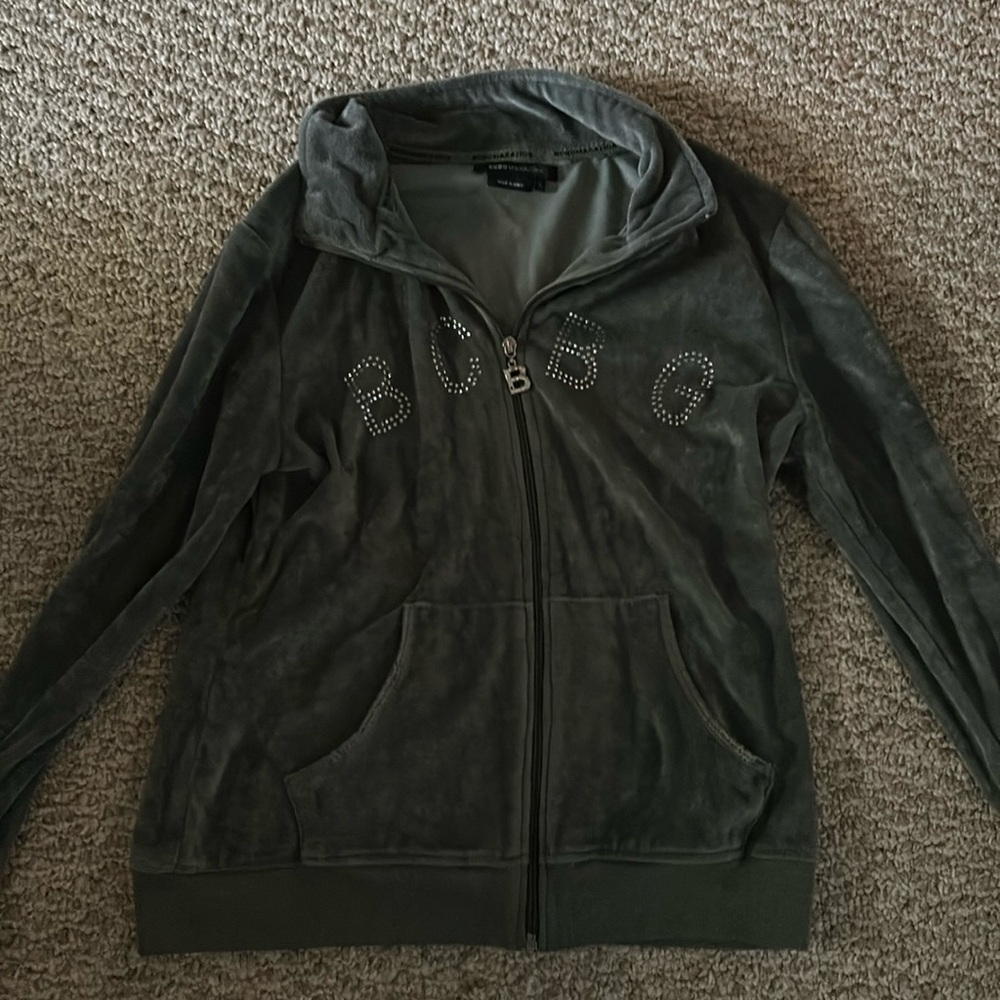 BCBGMAXAZRIA velour zip up